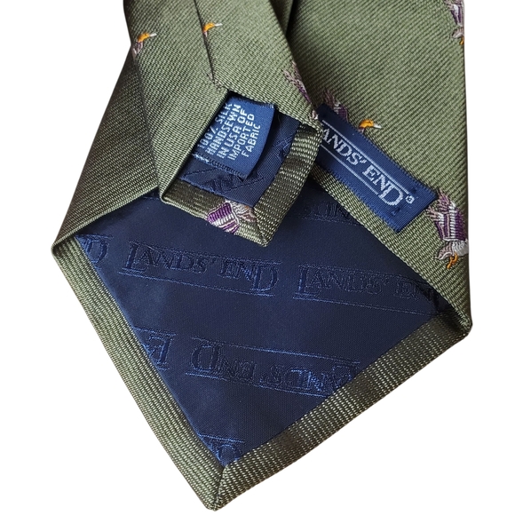 2 Silk Fall Fowl Neckties. Lands' End Ducks / Huntington Pheasants. - Picture 5 of 11